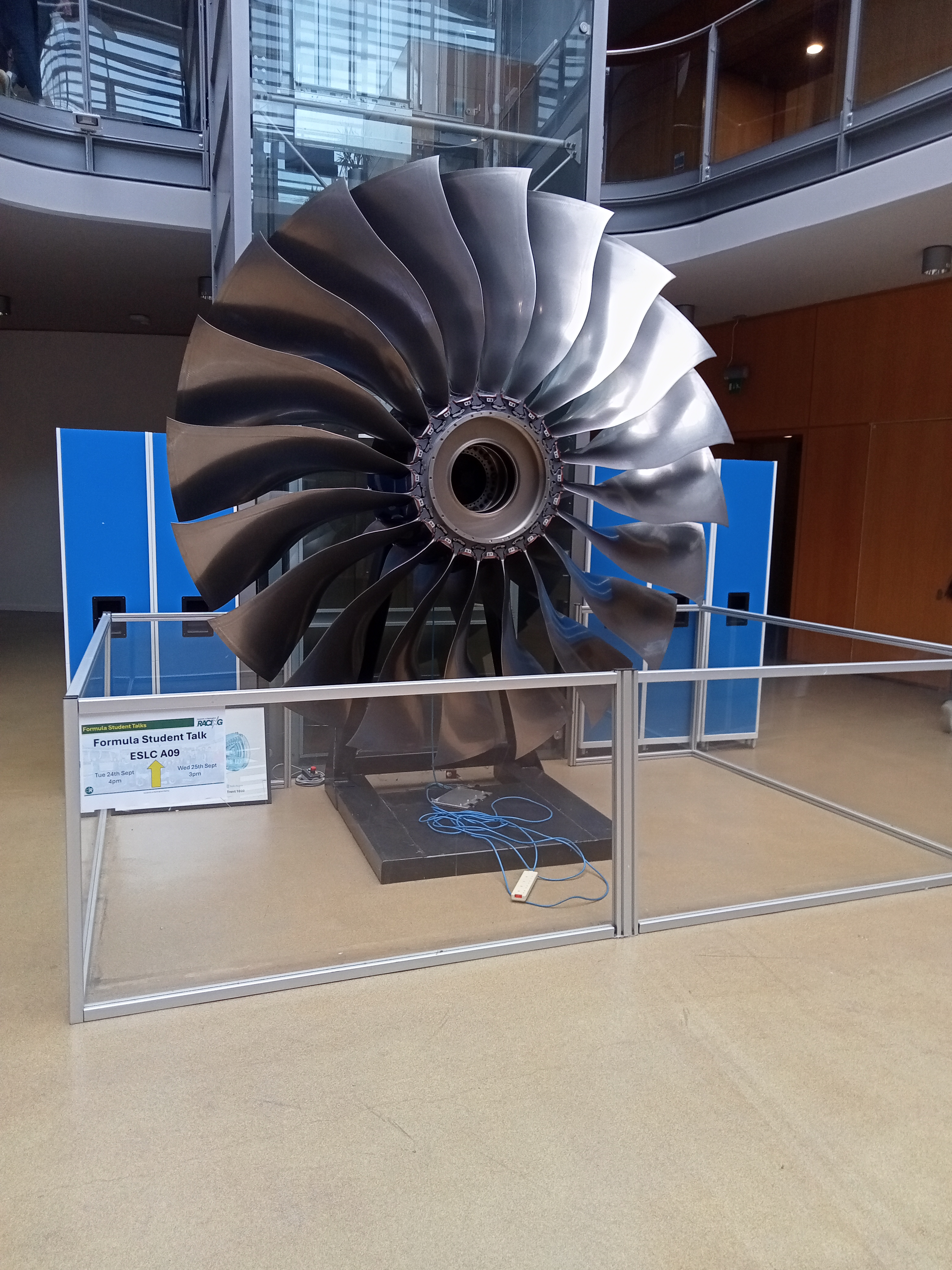 jet engine in engineering building